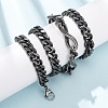 Vintage 304 Stainless Steel Infinity Link Panzer Chain Necklaces NJEW-C115-02AS-1