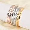 Fashion Tri-color 304 Stainless Steel Buddhist Bangle Sets BJEW-L664-024D-M-6