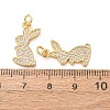 Brass Micro Pave Clear Cubic Zirconia Pendants CU-E003-18G-09-3