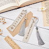 2Pcs 2 Style 201 Stainless Steel Bookmarks with Nylon Tassel AJEW-CP0005-77-4