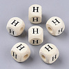 Printed Natural Wood Beads LS-WOOD-T026-001H-1