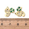 304 Stainless Steel Enamel & Rhinestone Pendants STAS-B130-01G-9-3