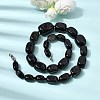 Dyed Natural Agate Cuboid Graduated Beaded Necklaces with Alloy Clasps NJEW-C113-01B-1