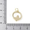 Brass Micro Pave Cubic Zirconia and Glass Pendants KK-F892-50G-4