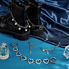 5Pcs 5 Styles Iron & Alloy Charm Shoes Chain with Alloy Clasp and ABS Beads DIY-PH0038-90-4