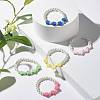 Flower Beads Stretch Bracelet for Children BJEW-JB07188-3