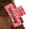 12Pcs 6 Colors Flower Pattern PVC Plastic Claw Hair Clips OHAR-CC0001-01-6