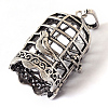 Rack Plating Brass Cage Pendants X-KK-Q402-14AS-2