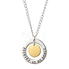 304 Stainless Steel and Alloy Round With Word Forever In My Heart Pendant Necklace NJEW-JN04697-02-2