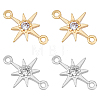 20Pcs 2 Colors Brass Clesr Cubic Zirconia Connector Charms FIND-HY0001-20-1
