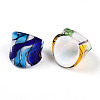 Handmade Lampwork Wide Band Rings RJEW-Q150-M02-B-4