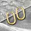PVD Vacuum Plating 202 Stainless Steel Huggie Oval Hoop Earrings EJEW-H003-07G-07-3