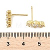 Brass Micro Pave Clear Cubic Zirconia Stud Earrings EJEW-R016-26G-15-5