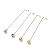 Vacuum Plating 304 Stainless Steel Long Chain with Small Bell Dangle Stud Earrings for Women EJEW-A068-01G-3