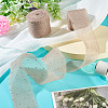 2Rolls Polyester Hot-fix Rhinestone Raw Edges Ribbon OCOR-TA0003-95G-5