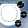 1Pc Alloy with Resin Imitation Turquoise Oval Link Chain Belts AJEW-CY0001-79B-5