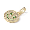 Brass Micro Pave Cubic Zirconia Pendants ZIRC-NH0001-01G-03-2