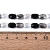 Electroplate Imitation Jade & Opaque & Transparent Glass Beads Strands EGLA-Q135-6x8MM-01H-5