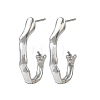 Brass Stud Earring Settings for Half Drilled Beads KK-CBAF05D-01P-1