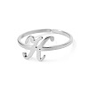 Adjustable 201 Stainless Steel Letter Open Cuff Rings for Women FS-WG61269-37-1
