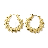 Ion Plating(IP) 304 Stainless Steel Leaf Hoop Earrings for Women EJEW-S227-67G-1