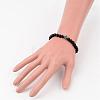 Cross Natural Lava Rock Beaded Stretch Bracelets BJEW-JB02258-4
