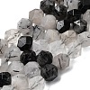Natural Tourmalinated Quartz/Black Rutilated Quartz Beads Strands G-Z119-A15-03-2