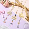 3Pcs Brass Lotus Hanging Ornaments AJEW-CJC0020-001G-5