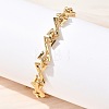 Hammered 304 Stainless Steel Link Chain Bracelets for Women BJEW-D466-07G-1