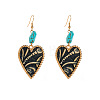 Alloy & Synthetic Turquoise Dangle Earrings WGDD144-01-1