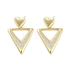Rack Plating Brass Micro Pave Cubic Zirconia Studs Earrings EJEW-B047-03G-02-1