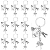 20Pcs Alloy Ballet Shoes & Dancing Girl & Heart Keychains KEYC-SC00043-7
