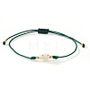 Dyed Synthetic White Turquoise & Brass Beaded Braided Bead Bracelets QB7029-4-1
