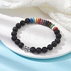 Dyed Natural Lava Rock Beaded Stretch Bracelets for Women BJEW-JB09665-2