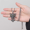 Halloween 304 Stainless Steel Devil Skull Pendant Necklaces for Men WG53C55-01-4
