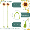4Pcs Woolen Yarn Crochet Plant Bookmarks AJEW-CP0007-93-6