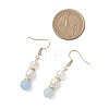 Round Dyed Natural Quartz Dangle Earrings EJEW-JE06778-01-3