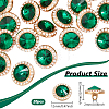 20Pcs 1-Hole Flat Round Zinc Alloy Rhinestones Buttons ALRI-NB0001-20E-2