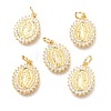 Brass Micro Pave Clear Cubic Zirconia Pendants ZIRC-O036-34G-1