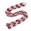 Electroplate Imitation Jade & Opaque & Transparent Glass Beads Strands EGLA-Q135-6x8MM-01A-2