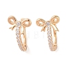 Brass with Clear Cubic Zirconia Hoop Earring EJEW-Q385-02G-1