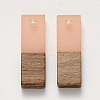 Transparent Resin & Walnut Wood Pendants X-RESI-S358-79B-B05-2