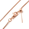 1mm Rack Plating Brass Box Chain Adjustable Slider Necklaces for Women Men MAK-L044-56RG-2