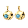304 Stainless Steel with Synthetic Turquoise Pendants STAS-L309-21C-G-1