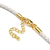 Leather Braided Cord Link Bracelets MAK-K022-01G-06-3