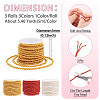 3 Rolls 3 Colors Round Polyester Cord OCOR-TA0003-88A-4