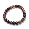 Natural Polychrome Jasper/Picasso Stone/Picasso Jasper Stretch Beaded Bracelets G-A185-01R-1