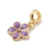 Rack Plating Alloy Enamel Flower European Dangle Charms FIND-B034-55G-05-2