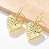 Textured Heart Brass Dangle Earrings EJEW-B132-04G-3