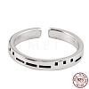 925 Sterling Silver Morse Code Engraved Open Cuff Ring for Women FIND-PW0013-006A-1